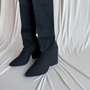 Yeezy Season 4 Stretch Canvas Thigh-High Boots Black 100mm Size 36 - US W 5.5/6